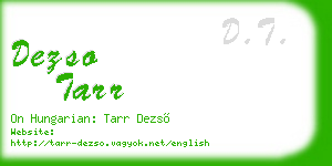 dezso tarr business card